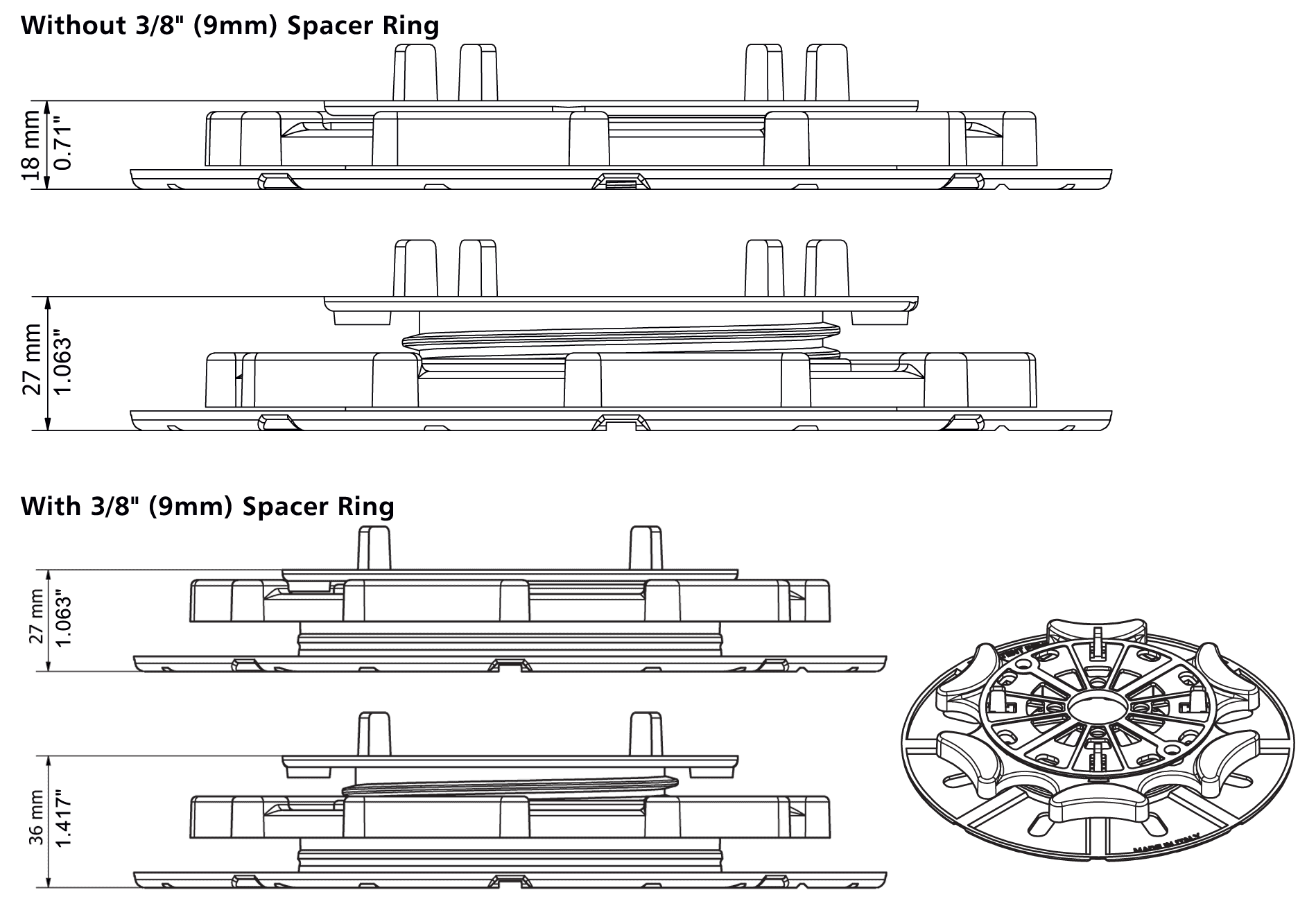 Stratarise 1836 Support Pedestals -Technical Details