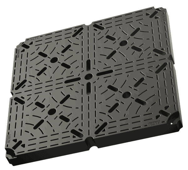 StrataBridge No Fall-through Safety Tile - Closed Pattern for external carpet and artificial grass coverings